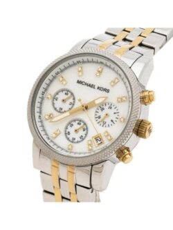 Marque: Michael Kors Modèle: Parker Boîtier: Diamètre : 36 mm Epaisseur : 11 mm Acier inoxydable Argent Cadran: Verre : Minéral Bleu Bracelet: Largeur : 20 mm Acier inoxydable Argent Etanchéité: 100 m (10 ATM) Type de boucle: Boucle déployante Détails techniques: Dateur Chronomètre