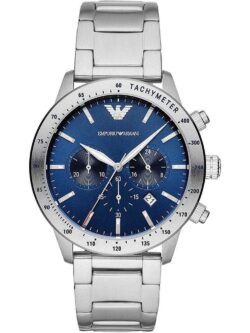Montre Emporio Armani AR11306 avec cadran bleu et bracelet acier pour homme au Maroc.