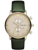 Montre Emporio Armani AR1722 Luigi dorée avec bracelet en cuir vert pour homme au Maroc.