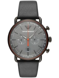 Montre Emporio Armani Homme au Maroc : Prix, Collections et Guide 2026 Montre Emporio Armani AR11168 Aviator avec boîtier noir et bracelet en cuir pour homme au Maroc.