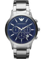 Montre Emporio Armani AR2448 Renato argentée avec cadran bleu pour homme au Maroc.