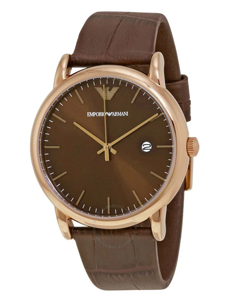 Montre Homme Emporio Armani Renato AR2503 Or Rose et Cuir Montre Emporio Armani AR2503 Renato en or rose avec cadran et bracelet en cuir marron pour homme au Maroc.