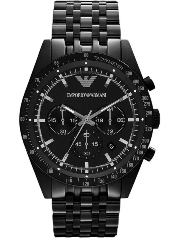 Montre Emporio Armani AR5989 Tazio "full black" pour homme au Maroc.