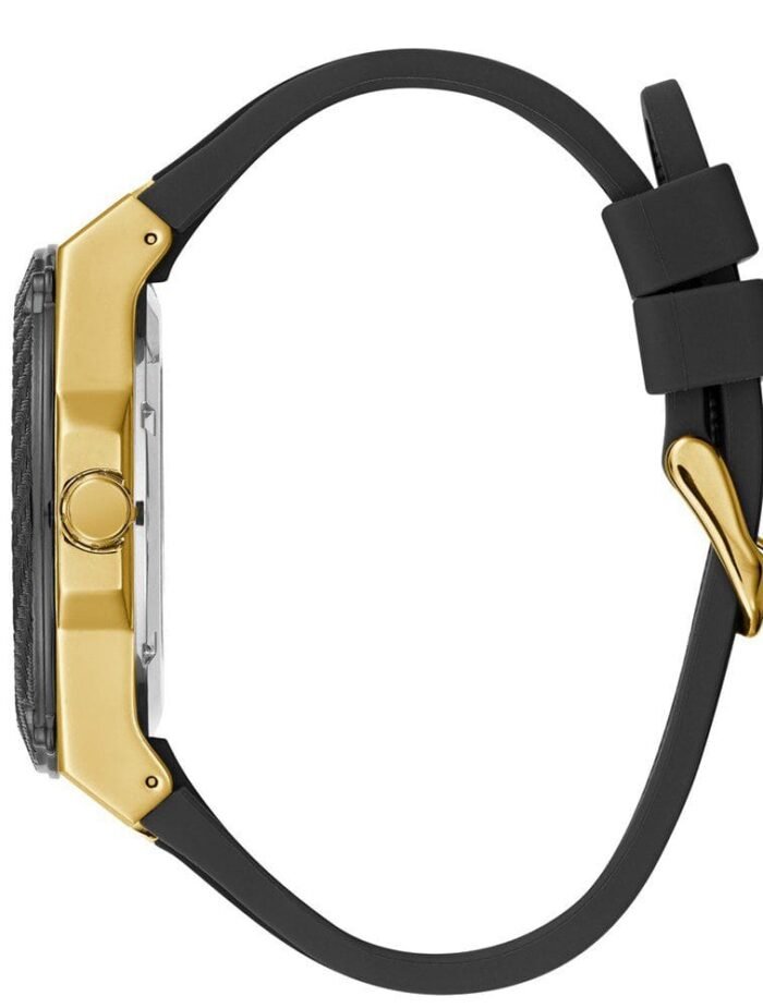 Montre Guess Homme Legacy GOLD Quartz Dial Silicone Strap Watch W1049G5
