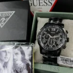 Montre Guess Horizon W0379G2 présentée dans son coffret Guess d'origine, modèle authentique disponible au Maroc