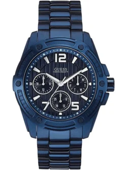 Montre Guess W0601G2 Flagship bleue avec cadran texturé pour homme au Maroc.