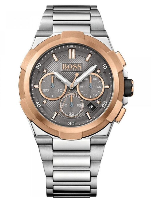 Montre Hugo Boss Supernova 1513362 bicolore avec cadran noir pour homme au Maroc.