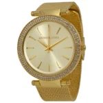 Montre Michael Kors MK3368 Darci dorée avec bracelet en maille milanaise pour femme au Maroc.