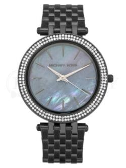 Montre Michael Kors MK3433 Darci noire avec cadran en nacre foncée pour femme au Maroc.