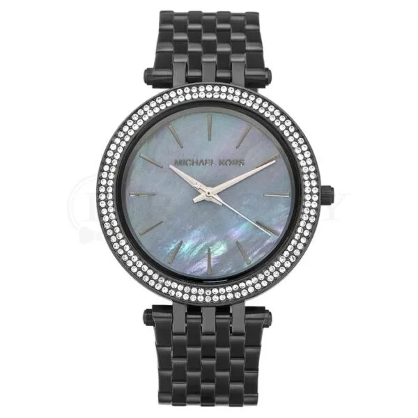 Montre Michael Kors MK3433 Darci noire avec cadran en nacre foncée pour femme au Maroc.