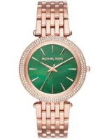 Montre Michael Kors MK3552 Darci en or rose avec cadran vert pour femme au Maroc.