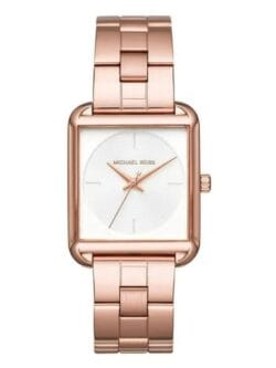 Montre Michael Kors MK3645 carrée en or rose pour femme au Maroc.