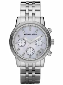 Montre Michael Kors MK5020 Ritz en acier argenté avec cadran en nacre pour femme au Maroc.