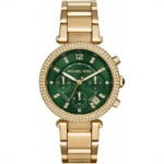 Montre Michael Kors MK6263 dorée avec cadran vert émeraude pour femme au Maroc.