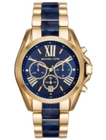 Montre Michael Kors MK6268 Bradshaw dorée avec cadran et acétate bleus pour femme au Maroc.