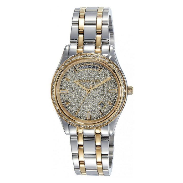 Montre Femme Michael Kors Kiley MK6481 Cadran Pavé Montre Michael Kors MK6481 Kiley bicolore avec cadran entièrement pavé de cristaux pour femme au Maroc.