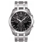 Montre Tissot Couturier Chronograph T035.617.11.051.00 homme cadran noir 3 compteurs et bracelet acier 41 mm disponible au Maroc