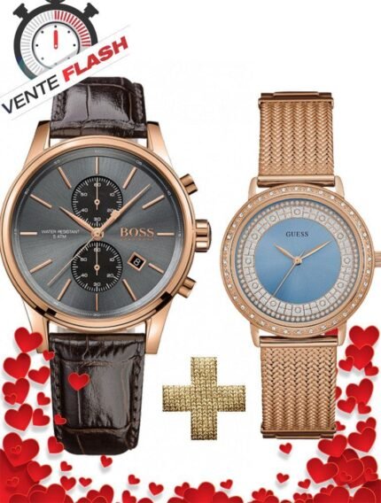 Pack Couple MONTRE Hugo Boss Homme + GUESS Femme