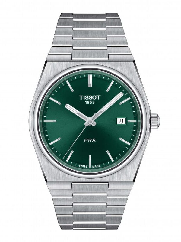Montre Tissot PRX quartz vert pour homme T1374101109100 avec cadran vert et bracelet en acier – Disponible au Maroc