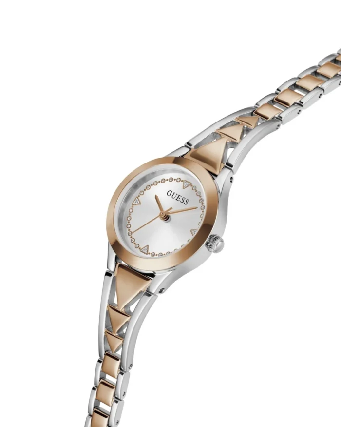 Montre Guess Tessa GW0609L3 pour femme avec bracelet en acier bicolore et cadran argenté