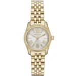 Montre femme dorée Michael Kors MK3229, design minimaliste, petit diamètre, idéale pour petits poignets, bracelet en acier inoxydable et cadran élégant