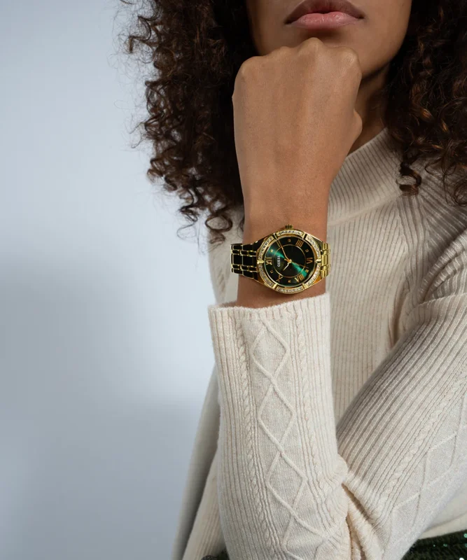 a woman wearing a watch