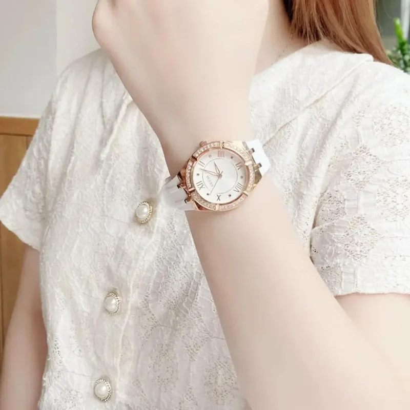 a woman wearing a watch