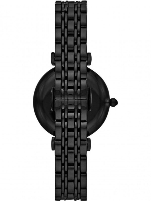 Bracelet en acier PVD noir de la montre femme Armani AR11245 au Maroc.