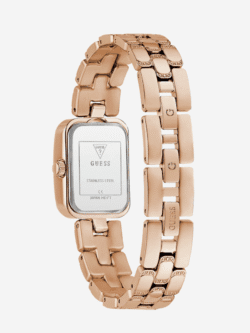 Dos du boîtier et fermoir de la Montre Femme Guess Isla GW0865L3 or rose au Maroc.