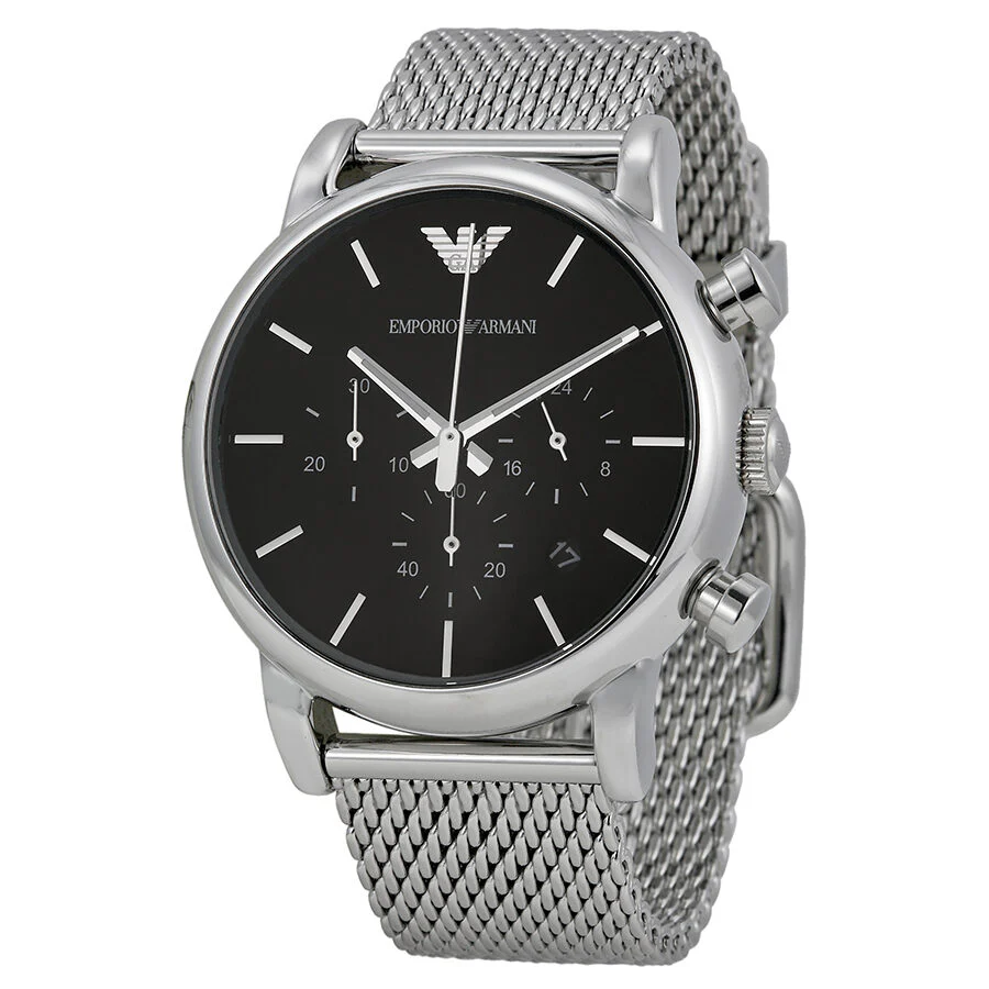 Montre Homme Emporio Armani Luigi AR1811 Argenté Milanais Montre Emporio Armani AR1811 Luigi argentée avec bracelet en maille milanaise pour homme 41mm au Maroc.
