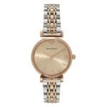 Montre Emporio Armani AR1840 Maroc femme bicolore or rose avec index cristaux.