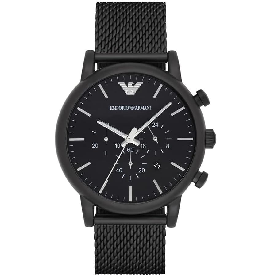 Montre Homme Emporio Armani AR1968 Noir Milanais Montre Emporio Armani AR1968 noire avec bracelet en maille milanaise pour homme au Maroc.