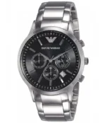 Montre Emporio Armani AR2434 Renato argentée avec cadran noir pour homme au Maroc.
