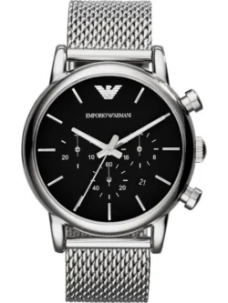 Montre Emporio Armani AR8032 Luigi argentée avec bracelet en maille milanaise pour homme au Maroc.