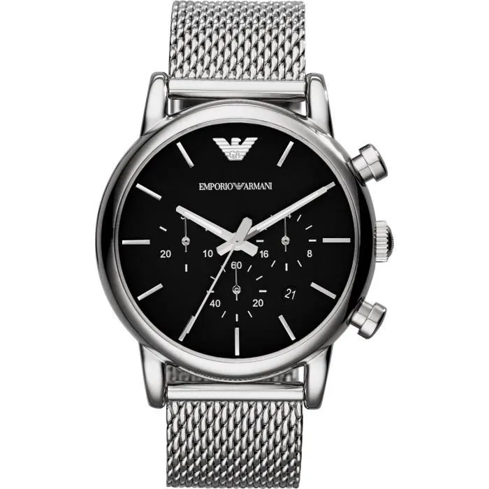 Montre Homme Emporio Armani Luigi AR8032 Argenté Milanais Montre Emporio Armani AR8032 Luigi argentée avec bracelet en maille milanaise pour homme au Maroc.