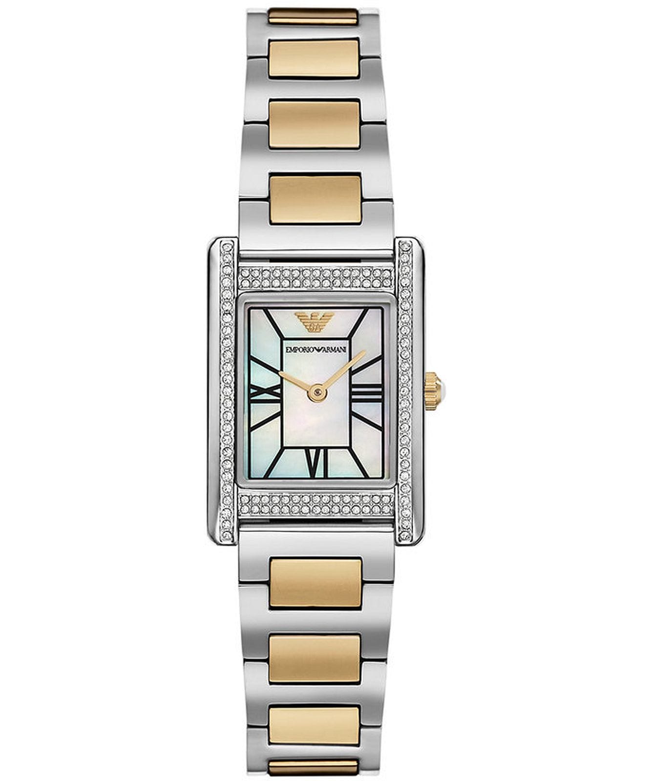 Montre extra plate femme Emporio Armani AR11642 or jaune Montre extra plate femme Emporio Armani AR11642 bicolore or jaune et cadran nacre pour femme au Maroc.