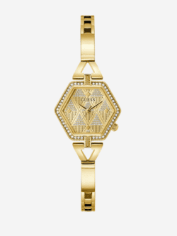 Montre Guess femme hexagonale dorée GW0680L2 (28mm est.) avec cristaux pour femme au Maroc.