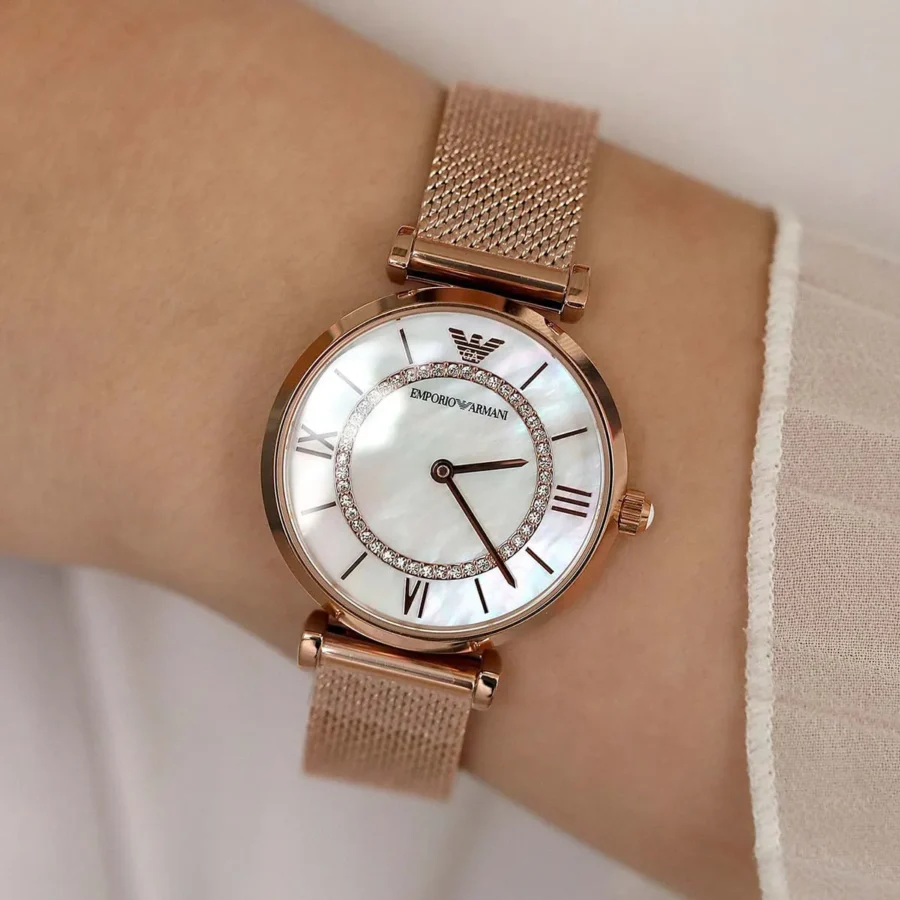 Montre Femme Or Rose Maroc Milanaise | EMPORIO Armani AR11320