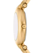 Vue de profil de la montre Michael Kors Laney MK4892 dorée, montrant les détails de la couronne au Maroc.