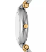 Vue de profil de la montre Michael Kors Laney MK4895, montrant les détails de la couronne dorée.