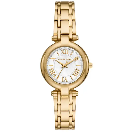 Montre Femme Michael Kors Laney MKO1083 Dorée et Nacre Montre Michael Kors MKO1083 Laney dorée avec cadran en nacre pour femme au Maroc.