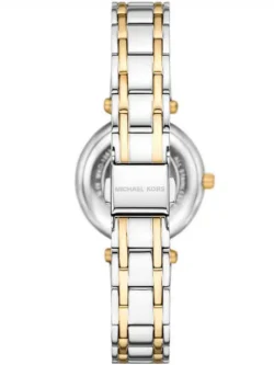 Dos de la montre Michael Kors Laney MKO1085 montrant le fermoir du bracelet en dorée.