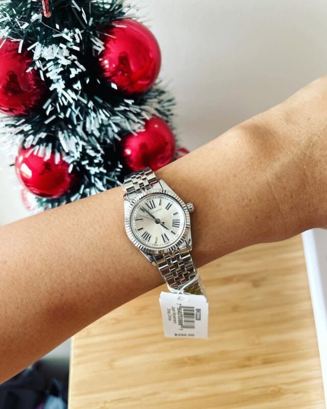 Petite montre argentée femme Michael Kors MK3228, 26mm, classique et élégante pour petit poignet.