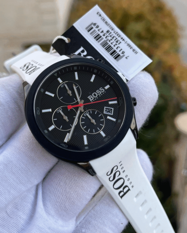 Montre Boss homme silicone blanc 1513718 , idée cadeau homme au Maroc.