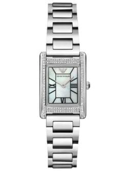 Montre Emporio Armani AR11625 argentée (22mm) extra plate avec cristaux et nacre pour femme au Maroc.