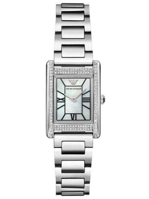 Montre Emporio Armani AR11625 argentée (22mm) extra plate avec cristaux et nacre pour femme au Maroc.