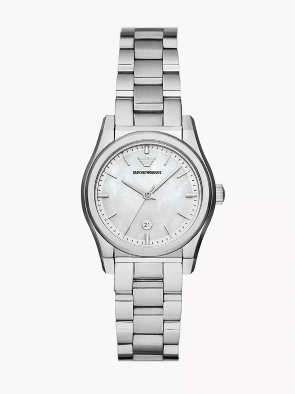 Montre Emporio Armani Federica (AR11557) avec cadran nacre blanche 32mm pour femme au Maroc.