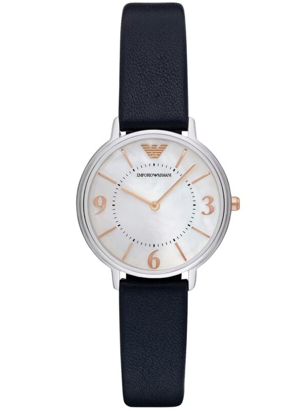 Montre Femme Emporio Armani AR2509 avec cadran en nacre et index or rose.