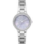 Vue de face montre femme Michael Kors MK6562 argentée et strass.