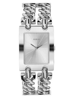 Montre Guess femme bracelet chaîne "Mod Heavy Metal" argentée (W1117L1) rectangulaire pour femme au Maroc.